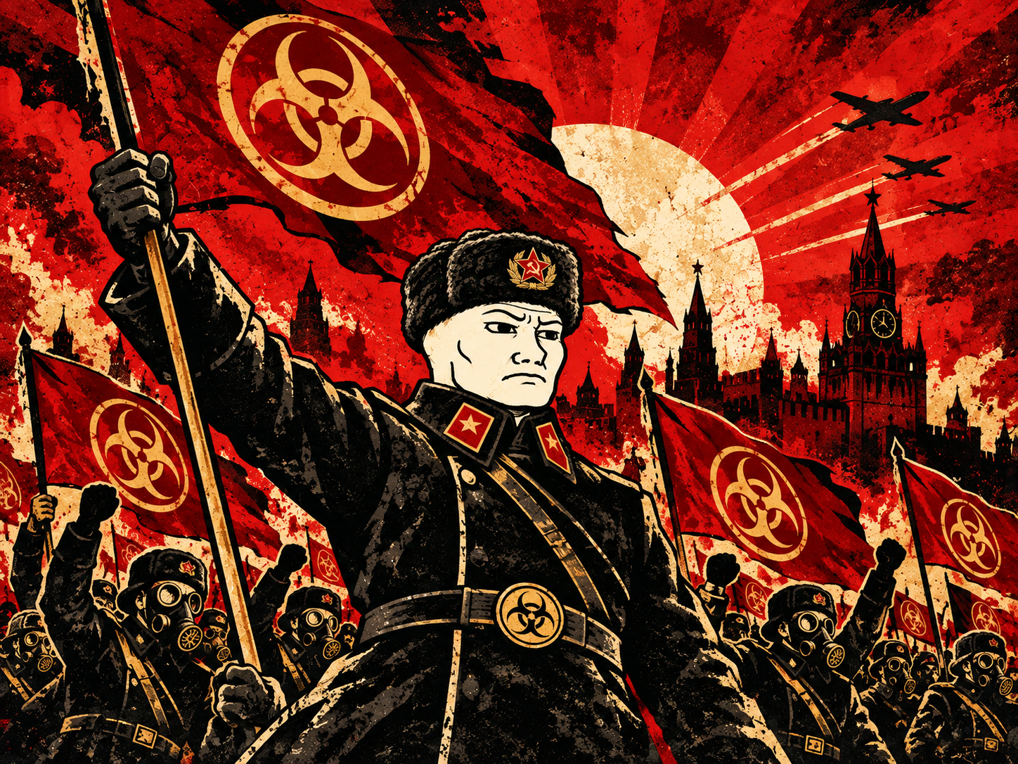 Biohazard march illustration