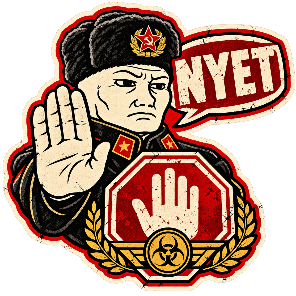 NYET stop sticker